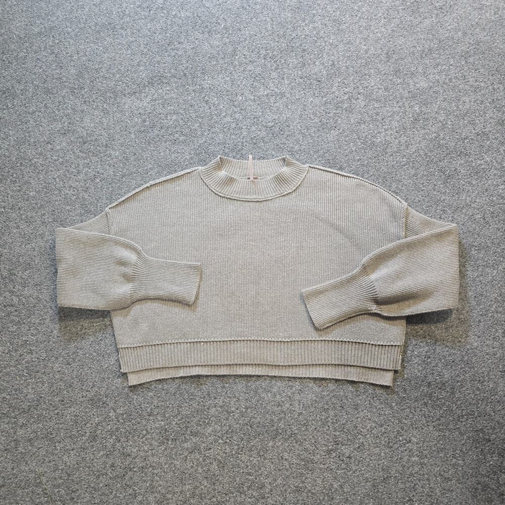 Free People Sweater Womens Size XS Gray Cropped Oversized Capsule Casual Minimal